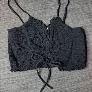 Aeropostale Black Ruched Crop Top